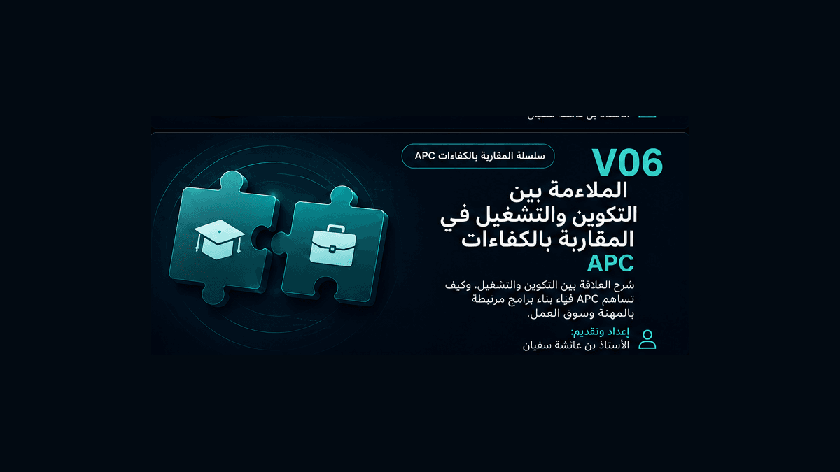 الملاءمة بين التكوين والتشغيل في المقاربة بالكفاءات APC